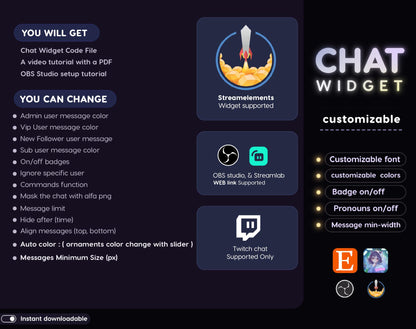 Neon Pastel Chat Bubble for Twitch Streamers (StreamElements)