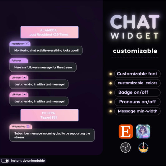 Neon Pastel Chat Bubble for Twitch Streamers (StreamElements)