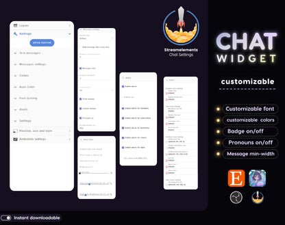 Sparkling Bubble Sakura Flower Stream Chat Widgets: Glassy Chat with flowers and petals