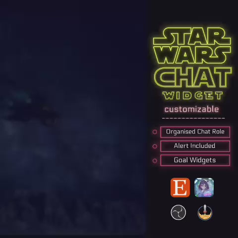 Sci-Fi Neon Twitch Chat Widget May the 4th be with you | Animated Stream Chat Overlay | Customisable for StreamElements OBS